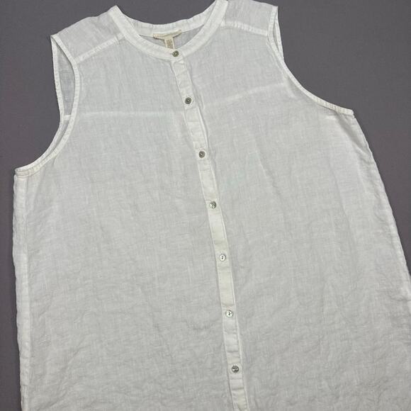 Eileen Fisher Organic Linen White Tunic Top Size Largr
E - Picture 2 of 8